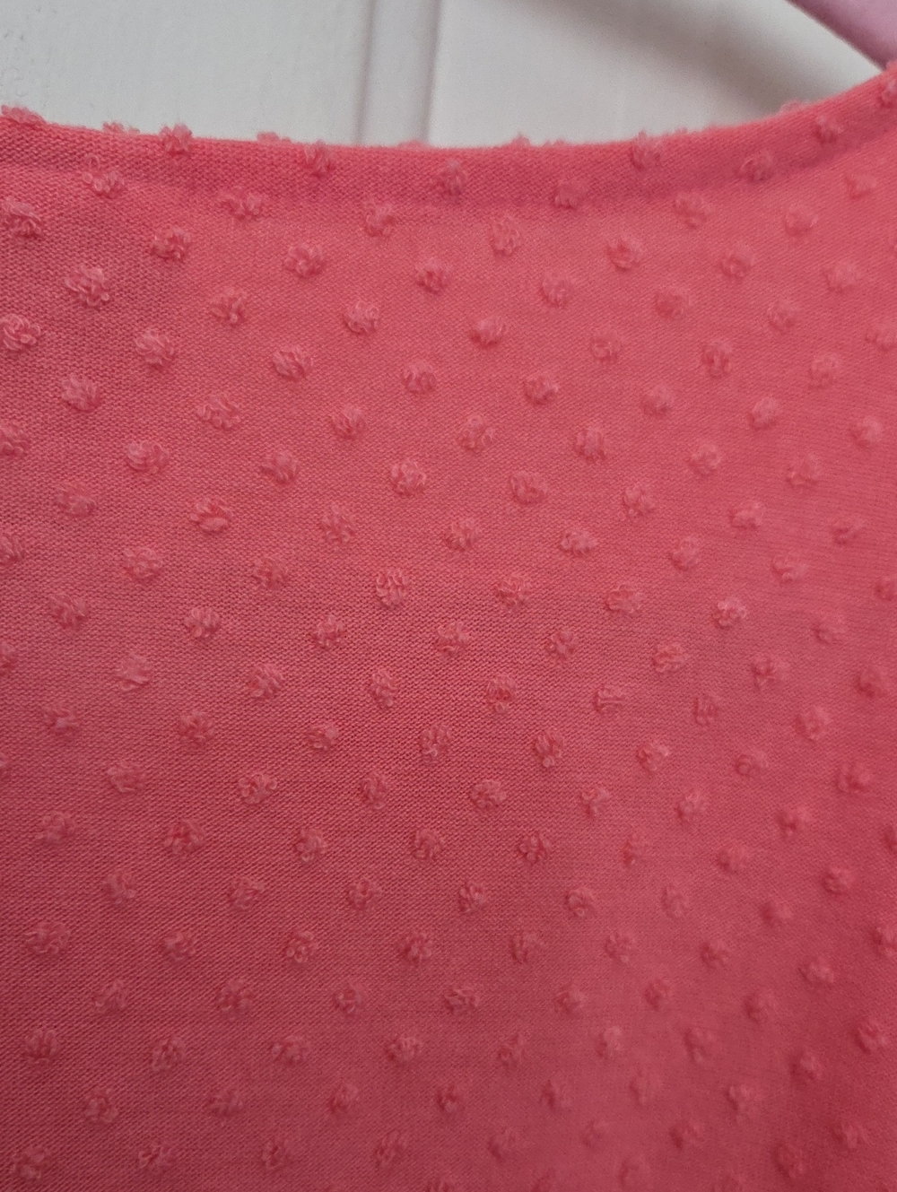 Ruby Rd Pink Swiss Dot Top With Ruffled Sleeves - Picture 6 of 6